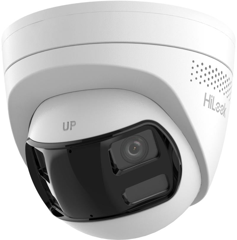 HILOOK 6MP DUAL LENS STITCHED WIDE ANGLE SMART HYBRID LIGHT FIXED TURRET NETWORK CAMERA 180° TWO WAY AUDIO – IPC-T260HAD-LUF/SL