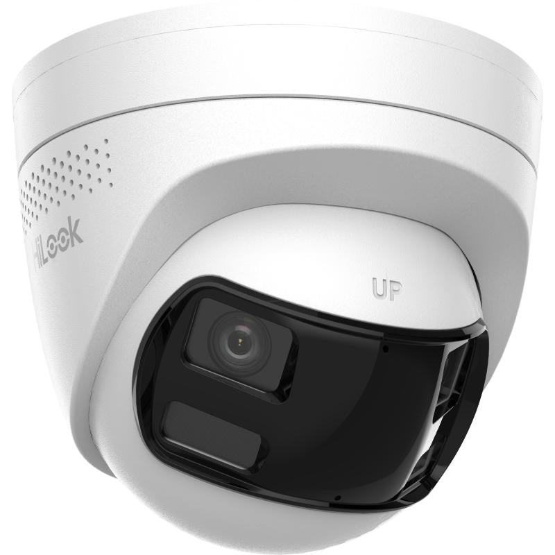 HILOOK 6MP DUAL LENS STITCHED WIDE ANGLE SMART HYBRID LIGHT FIXED TURRET NETWORK CAMERA 180° TWO WAY AUDIO – IPC-T260HAD-LUF/SL